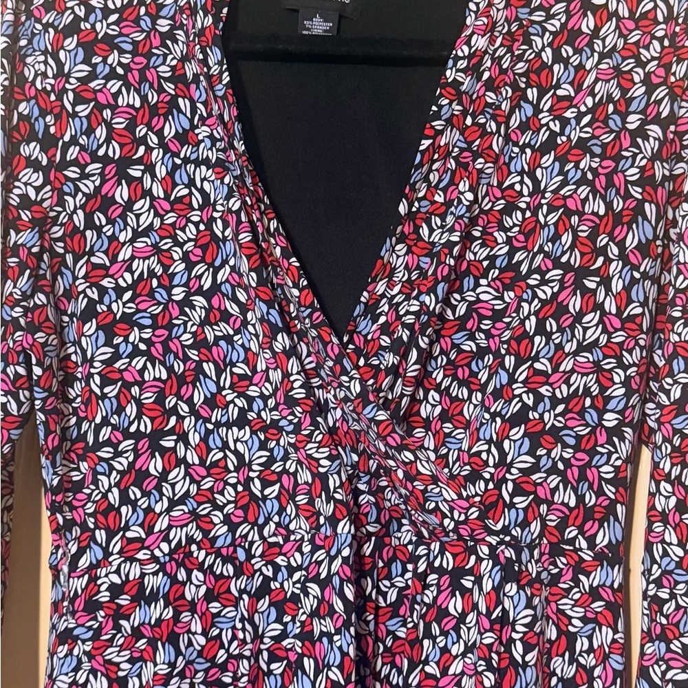 Liz Claiborne Red and Blue Floral Dress - Picture 3 of 8